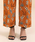 Women's Unstitched Light Khaddar Printed Orange 2 Piece Suit